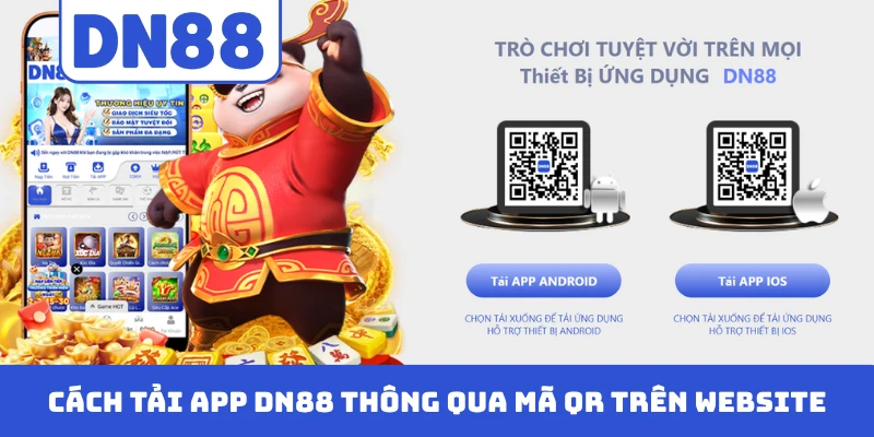 Cách tải app DN88 thông qua mã QR trên website