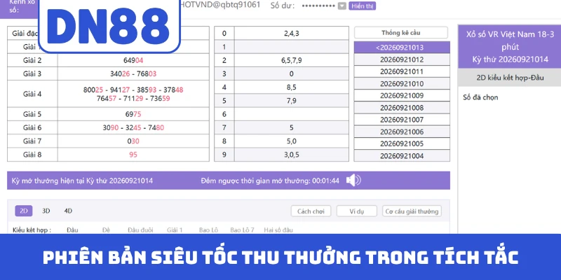 Phiên bản siêu tốc thu thưởng trong tích tắc